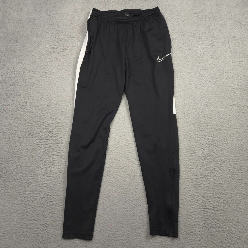 Nike Dri-FIT‎ Academy Soccer Pants Small Black Tapered Zip Athletic Training